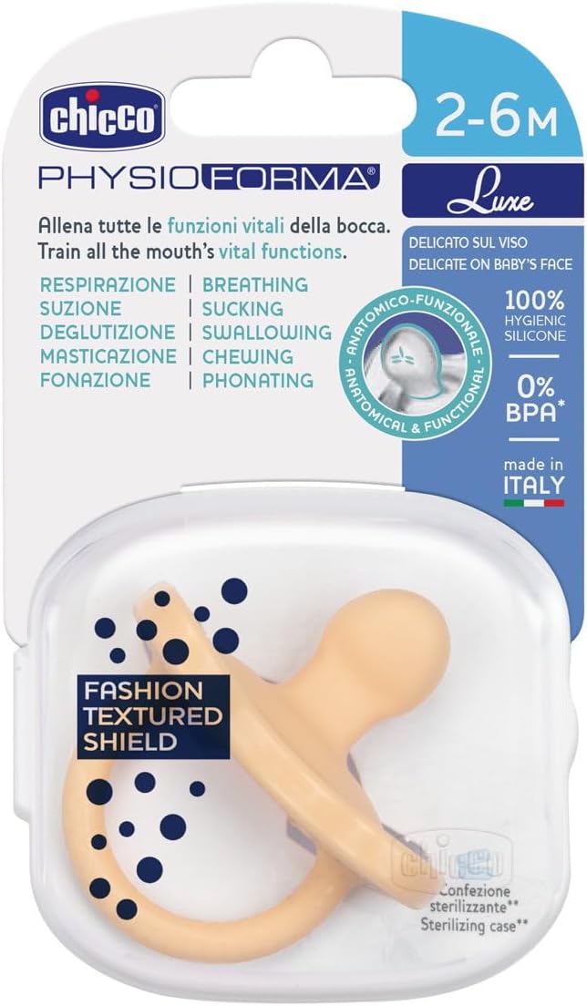 Chicco PhysioForma® Luxe Soft Silicone Soother 2-6m 1pc, Orange - Image 2